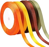 Vista 10 de DECYOOL - Cinta de Navidad, 4 rollos de 100 yardas de cintas navideñas para envolver regalos (0.6 in de ancho, rojo, verde, dorado y plateado)