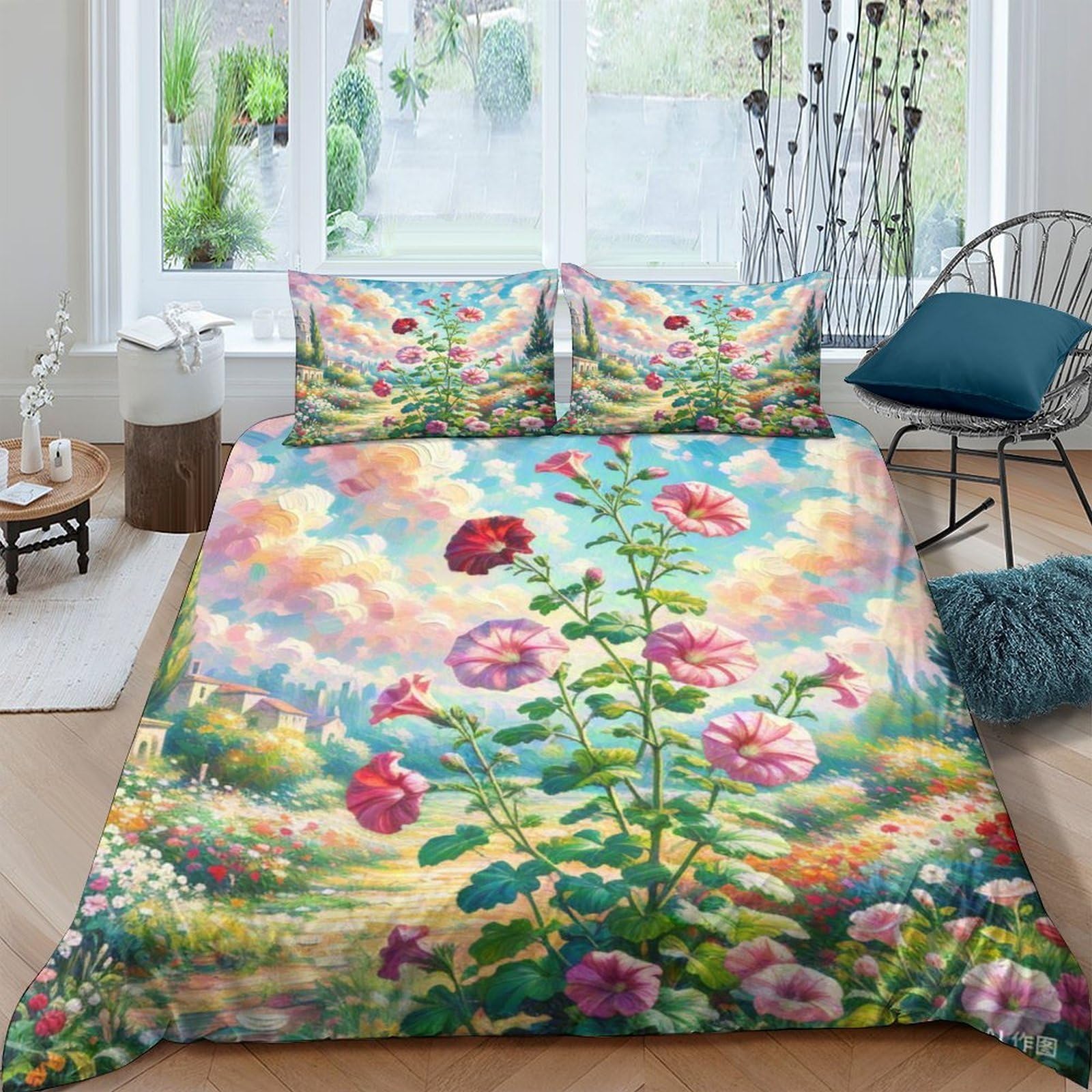 Parure de lit Pétunie 3D ultra douce pour chambre d'ado