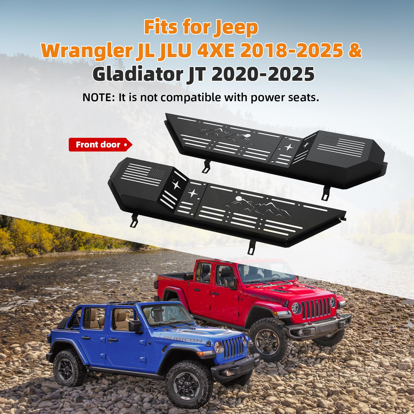 HPDL Front Door Pocket Storage Box For Jeep Wrangler JL JLU 4XE 18-23 Glad Deco