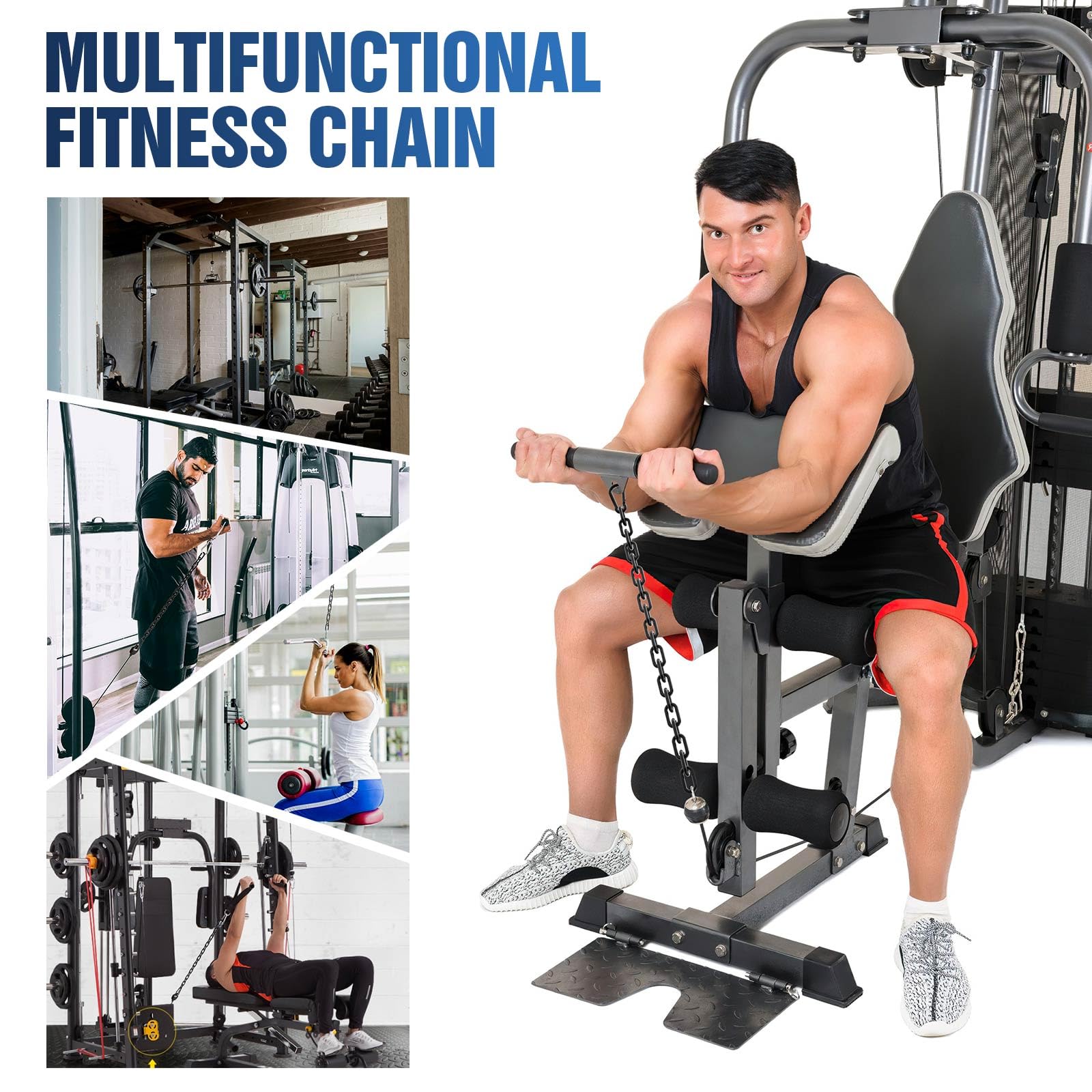 Fitness-Kette, Gewichtheberkette, 304 Edelstahl, Übungskabel-Maschinen-Verlängerungskette, Lat-Pulldown-Stangenverlängerung, Befestigung für Zuhause