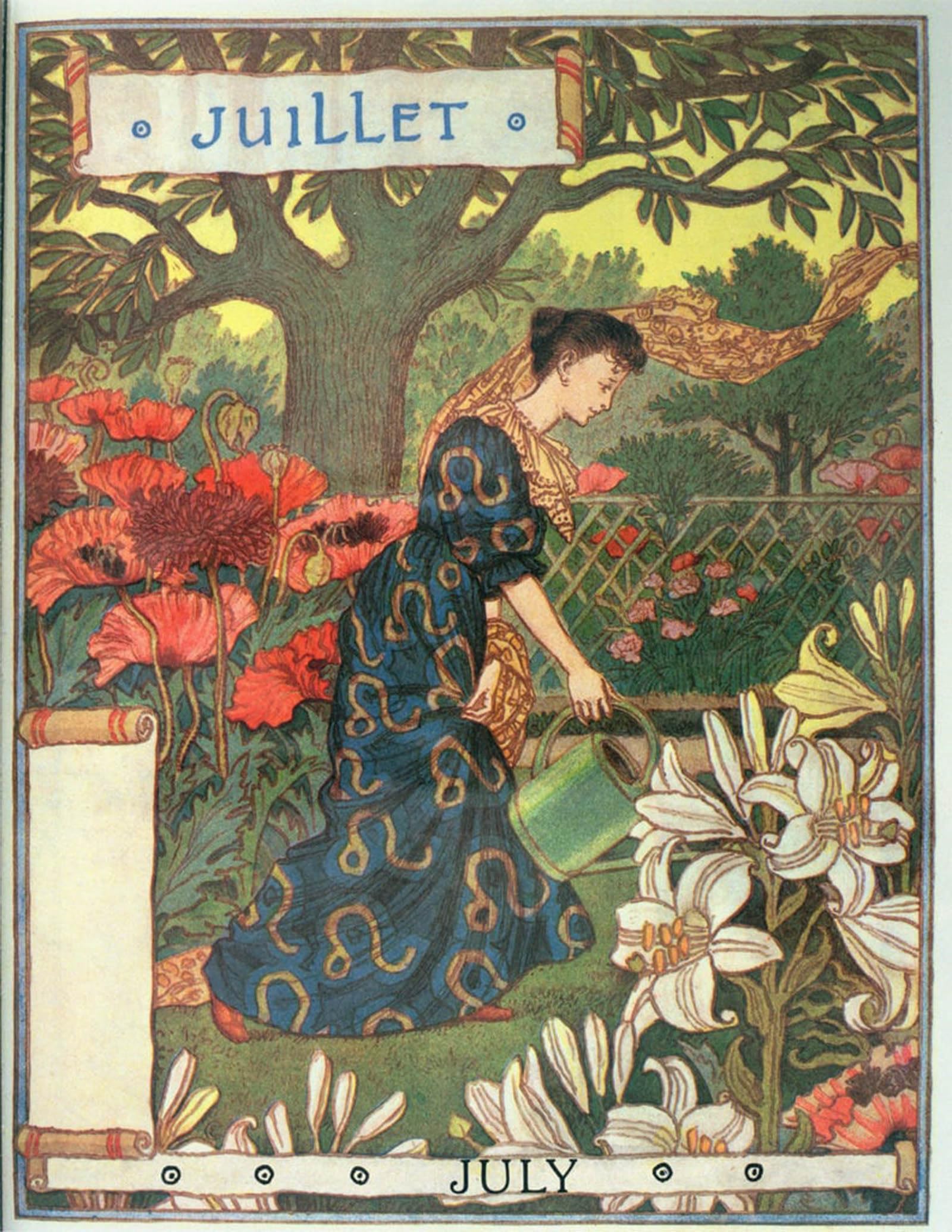 Impression sur toile Eugène Grasset tableau déco chambre 60x90cm