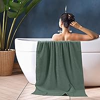 Vista 5 de BOUTIQUO Juego de 2 toallas de baño 100% algodón de 28 x 55 pulgadas, toallas de baño grandes ecológicas, compactas, de secado rápido, ligeras