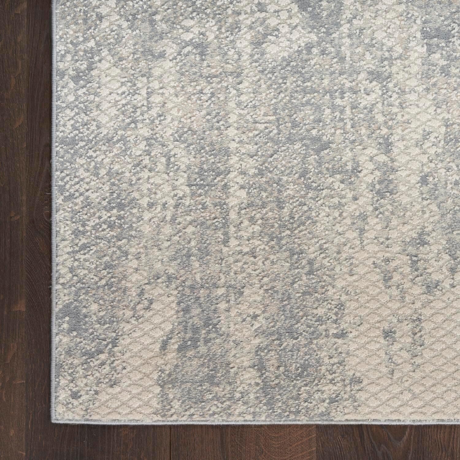 Gray Abstract 4' x 6' Synthetic Handmade Area Rug