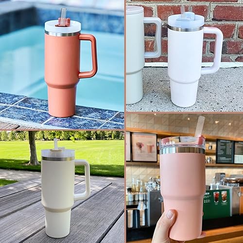 Miniatura 2 de Pajitas de repuesto para vaso Stanley Adventure Travel  6 popotes para vaso Stanley Cup de repuesto de 40 onzas, popotes de plástico reutilizables