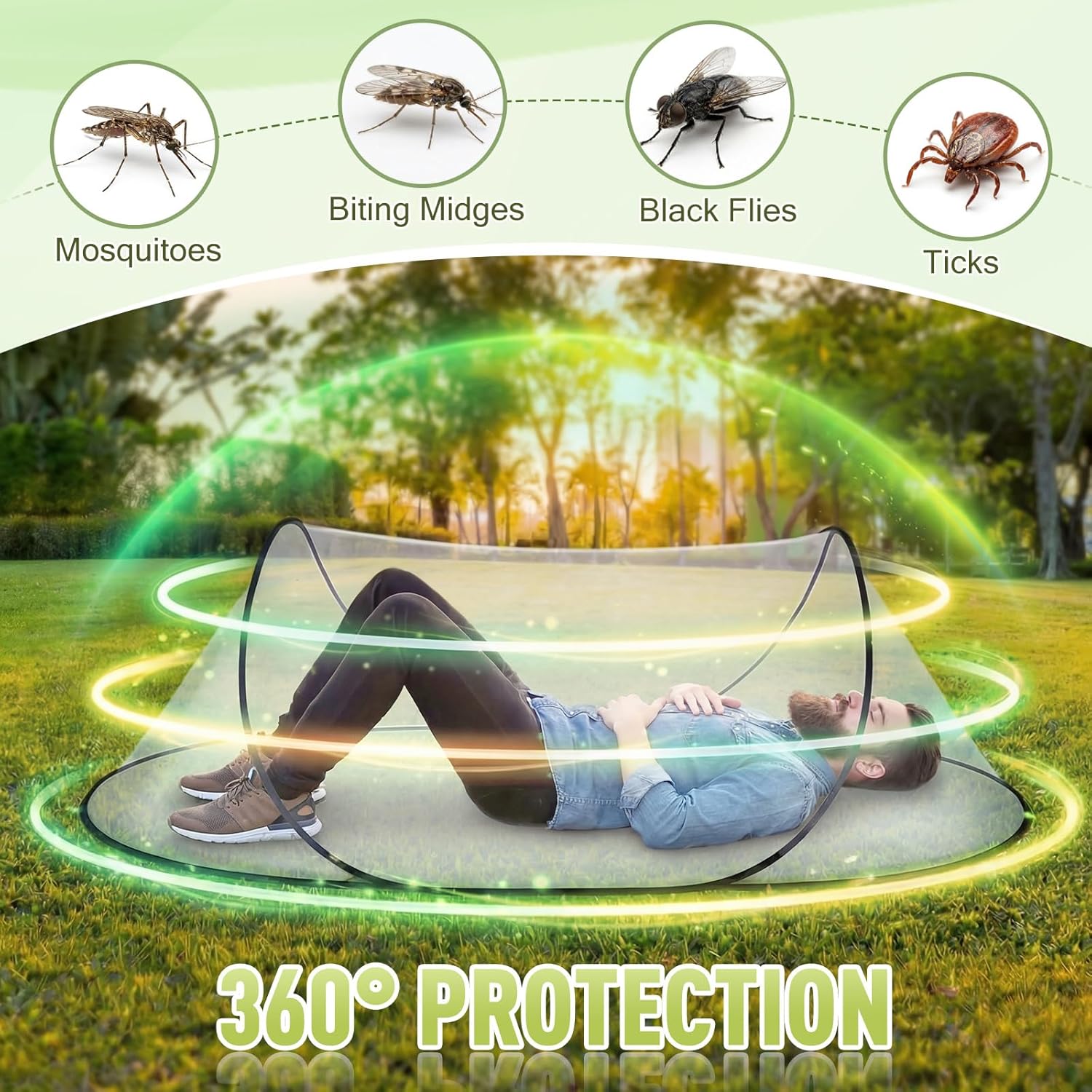 1 Pack Pop up Mosquito Net Tent with Solar Lights 78 * 31 * 22 Inch Foldable Durable Mosquito Bug Mesh Tent Canopy for Bed Camping Travel Beach Adults Outdoor (White)