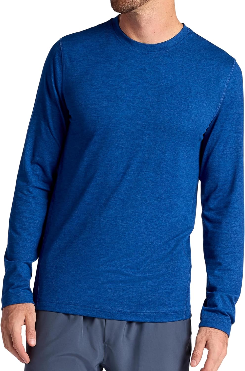 Gaiam Mens Intent Long Sleeve Crewneck Top, Standard Fit, Stretch Midweight Material