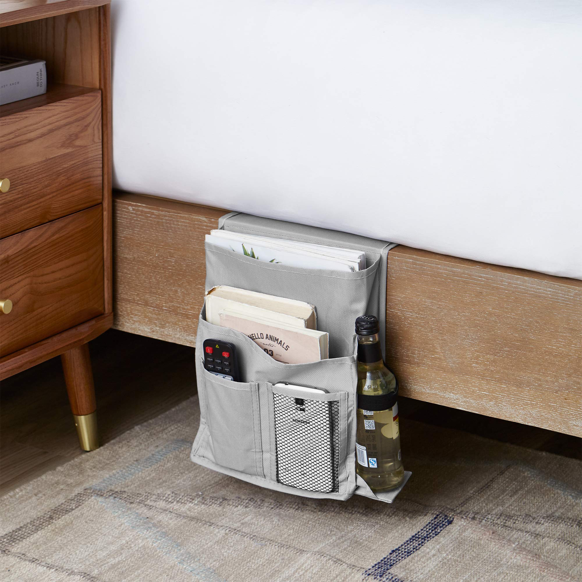 DormCo Bedside Storage Organizer - TUSK Storage - Gray