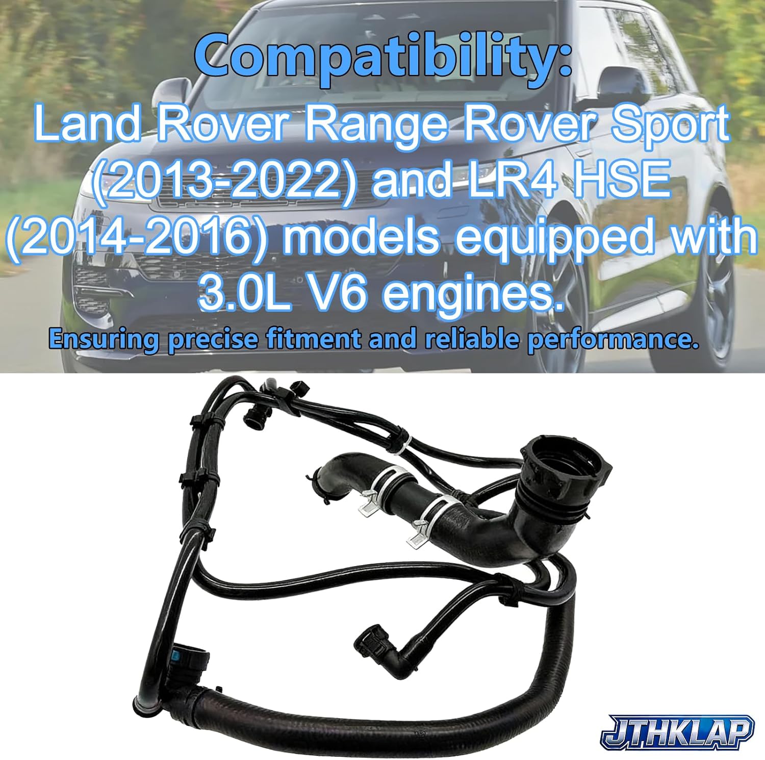 LR034637 Upper Supercharger Coolant Hose Radiator Pipe Compatible with 2014-2022 Land Rover Range Rover Sport, 2014-2016 LR4 HSE 3.0L - Replace LR034637