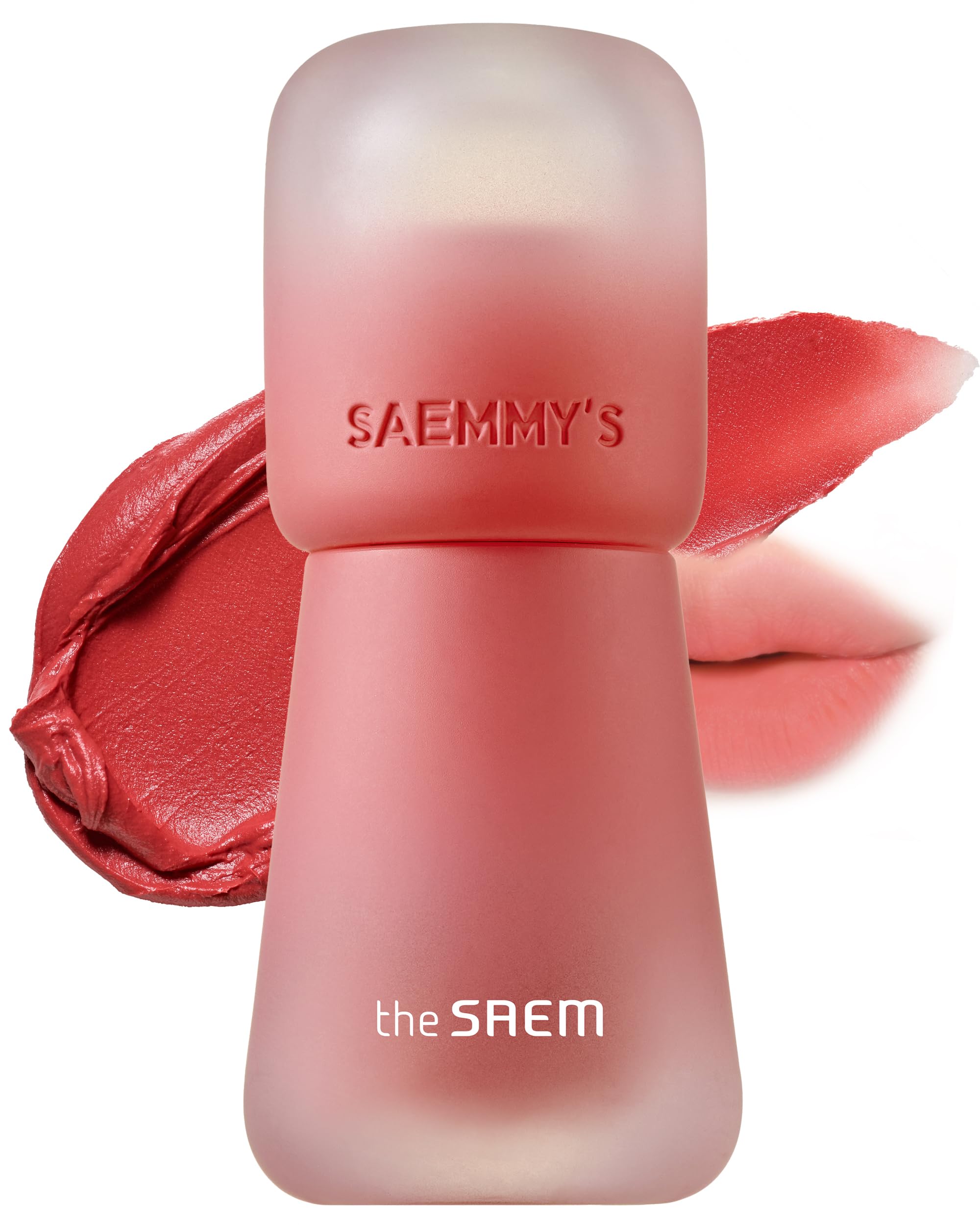 THESAEM Saemmy's Crema Velvet Tint - 03 Peach Brew Soft Peach - Korean Velvet Lip Tint Creamy Comfort Plumping Formula - Blurred Finish Long-Lasting Smooth Lips, 0.14 fl.oz.