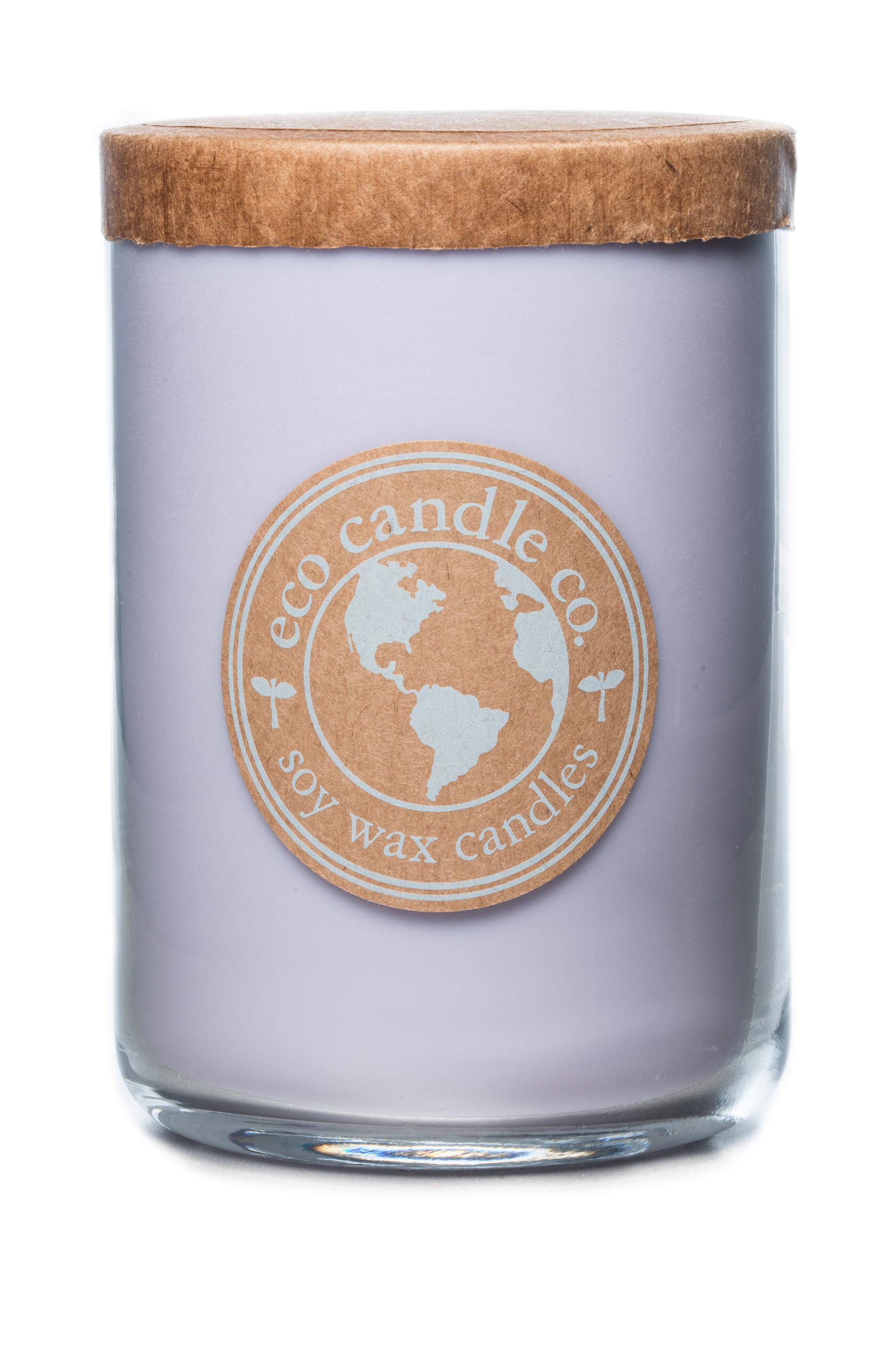 Eco Candle Co. Recycled Candle, Lavender Dreams, 26 oz. - Scents of Lavender, Lilac, Sage, & Mimosa - 100% Soy Wax, No Lead, Kraft Paper Label & Lid, Hand Poured, Made from Midwest Grown Soybeans