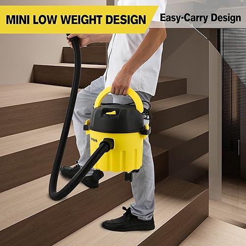 Miniatura 9 de Aspiradora en seco y húmedo, aspiradora portátil 3 en 1 con succión de potencia de 2 picos de potencia, aspiradora ligera en seco y húmedo con