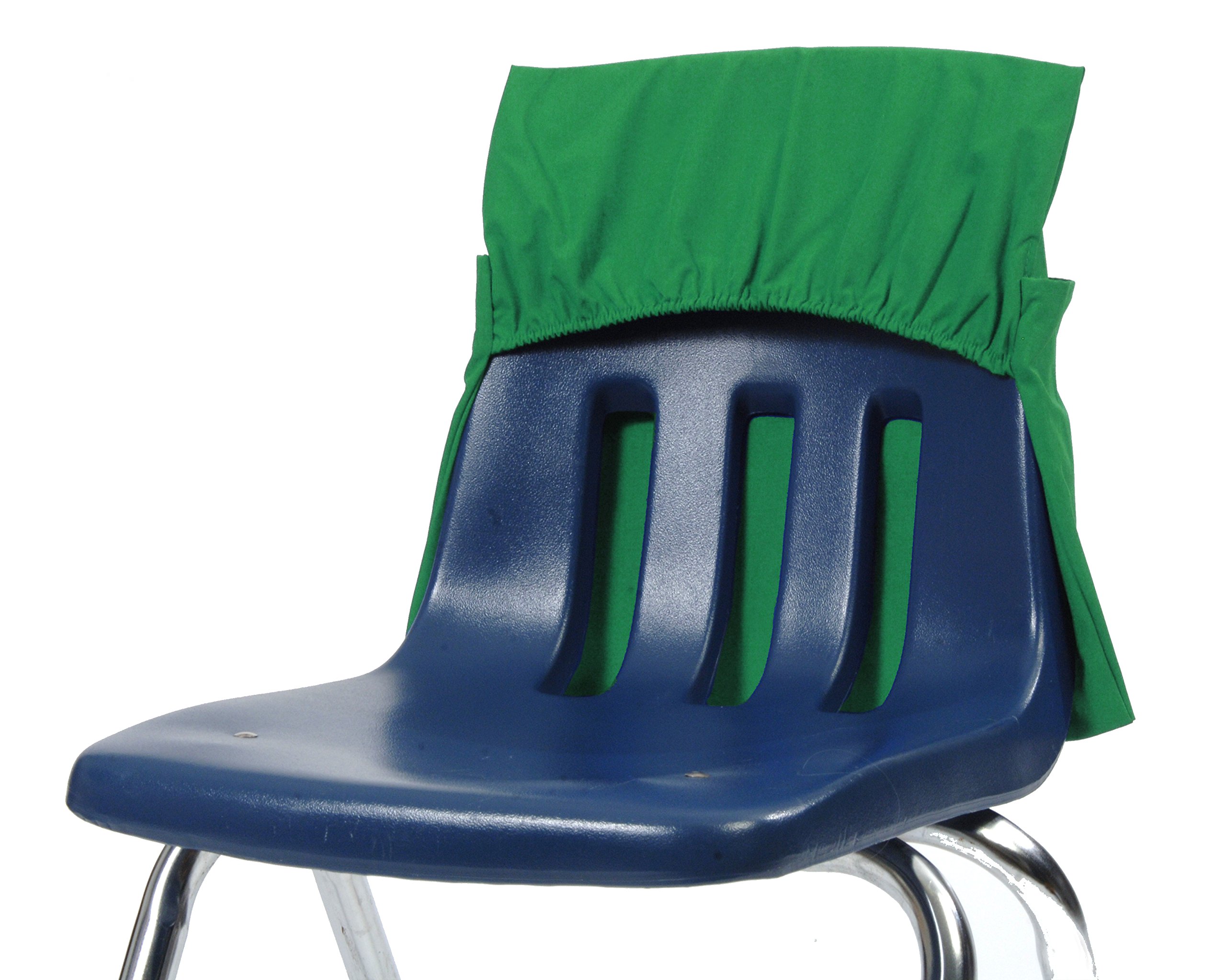 Seat Sack Elastic Chair Storage Pocket - 12-17 Inches, Green - Stretch for Multiple Size Chairs - Perfect Organizer for Classroom Chairs