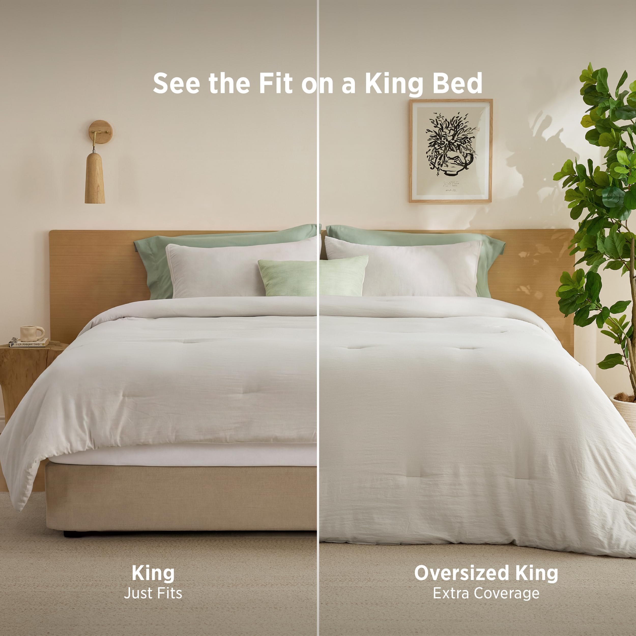 King Comforter Set 3Pcs Beige 104"x90" O18773