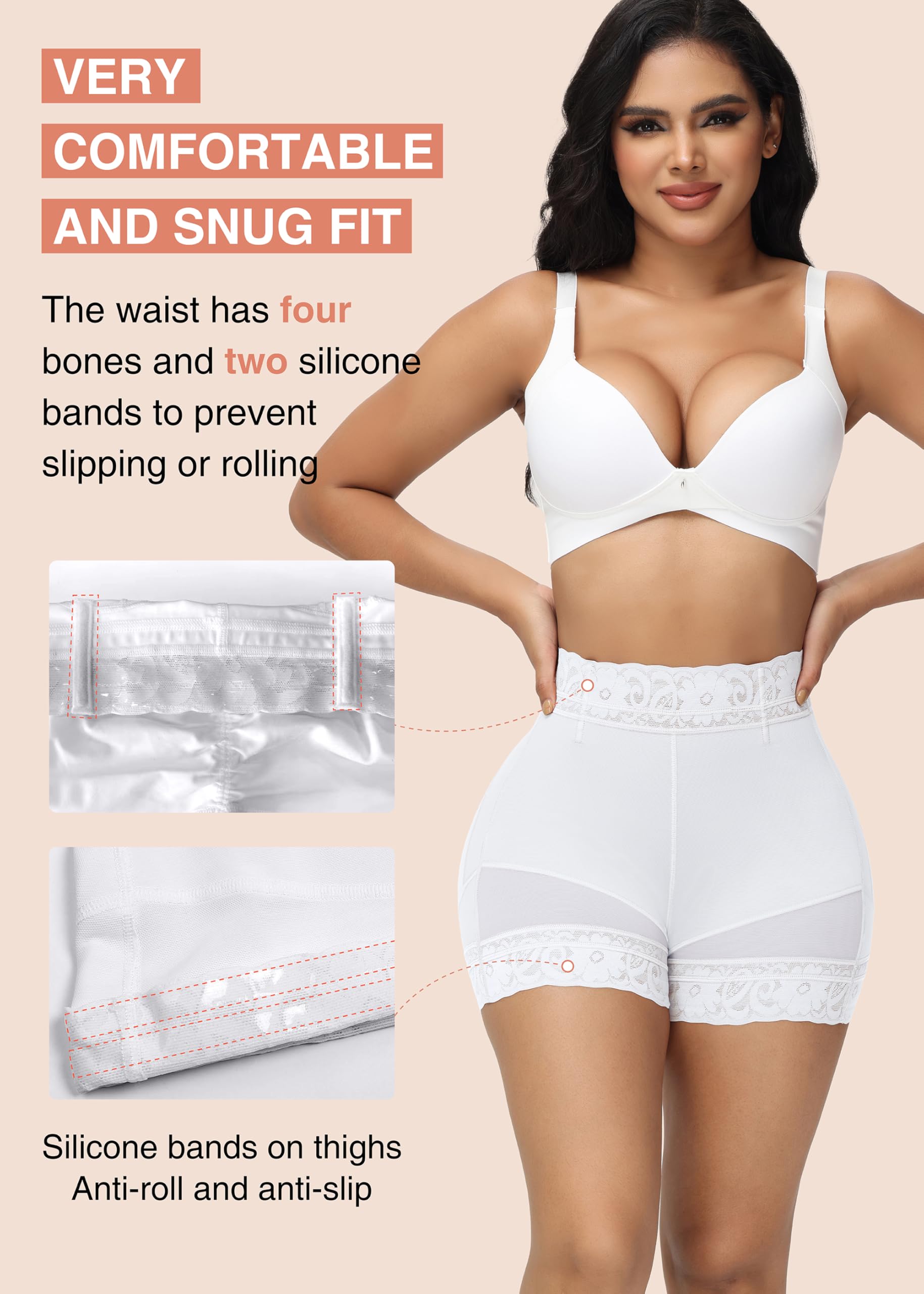 SHAPSHE Faja moldeadora de levantamiento de glúteos para mujer, con control de abdomen, pantalones cortos moldeadores de abdomen, más delgados, planos, moldeadores de glúteos