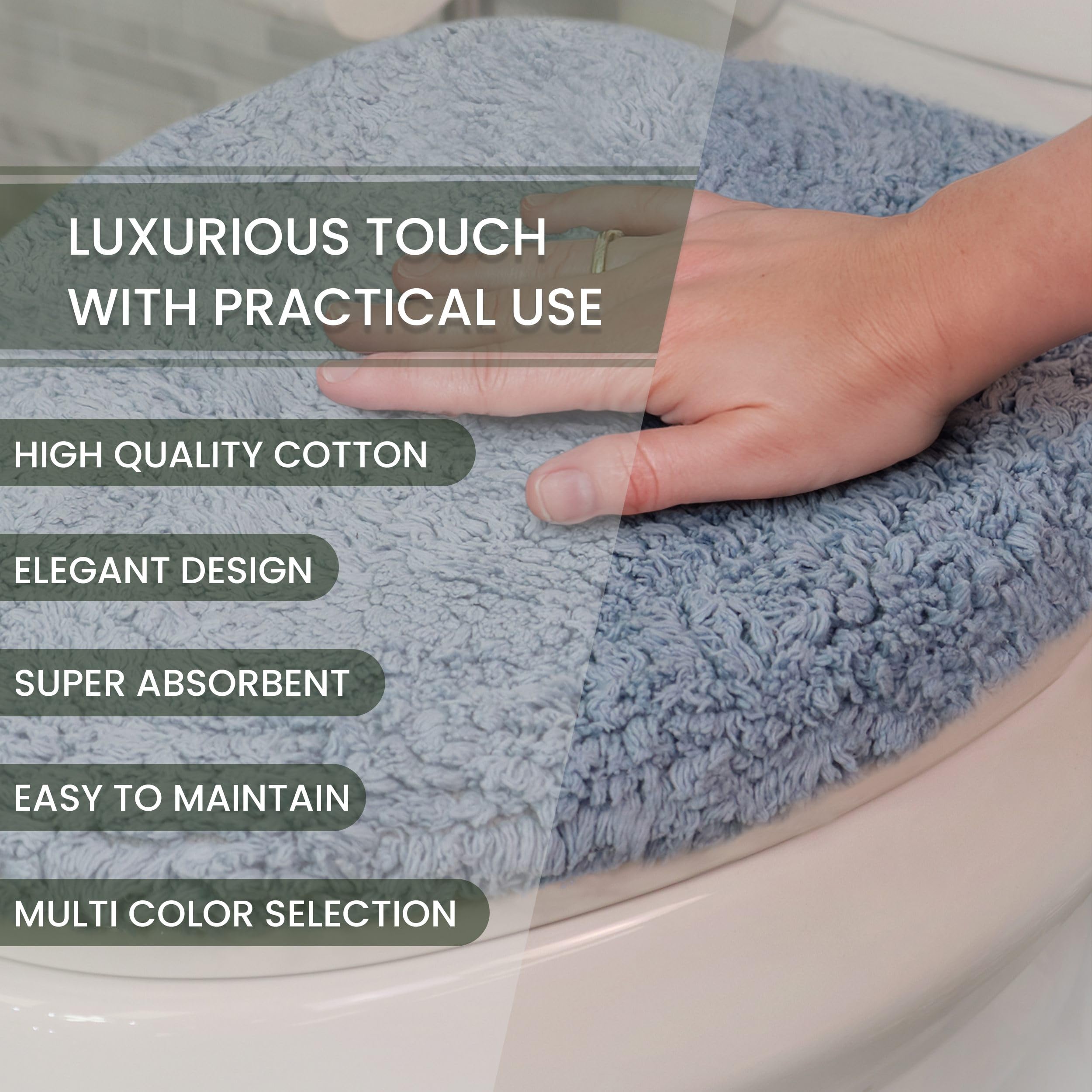 Home Weavers Waterford Collection - Alfombra de baño 100% algodón, extra suave y absorbente, alfombra de baño de felpa antideslizante, lavable a máquina, tapetes de baño para suelo de baño, cubierta