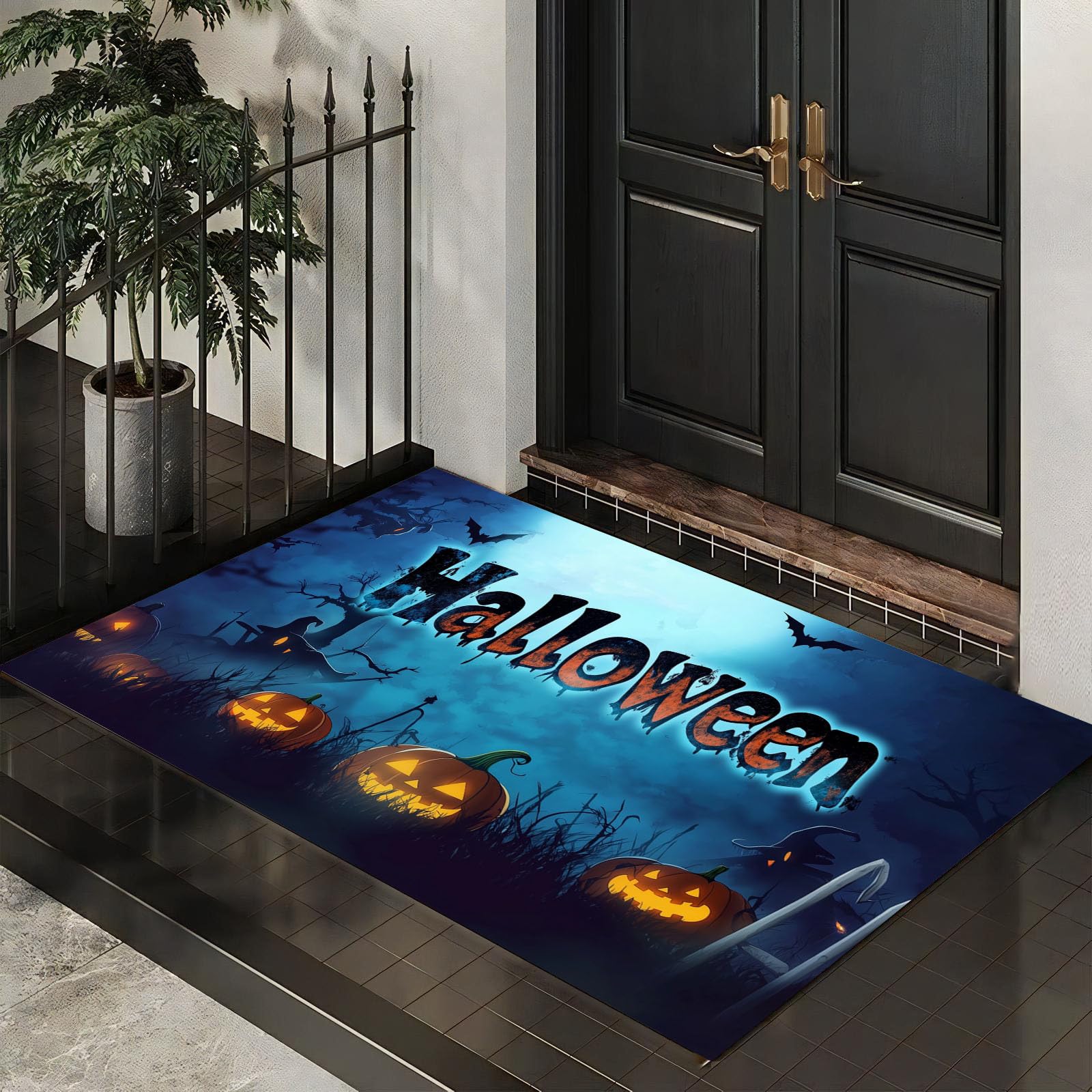 Tapis nuit d'Halloween anti-poussière pour garder vos sols propres