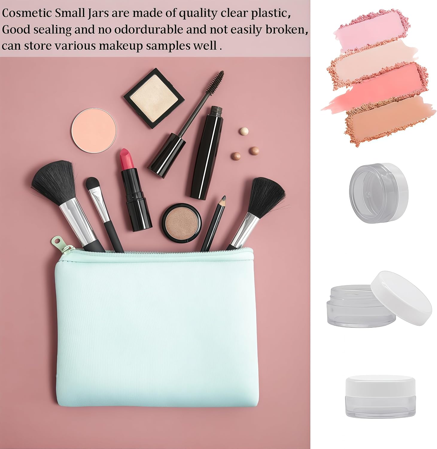 50 Pieces Round Cosmetic Jars 5 Gram Small Sample Pot Jars with Lids Mini Makeup Sample Containers Tiny Samples Jars for storing various cosmetic DIY Making（White/5g） image 5