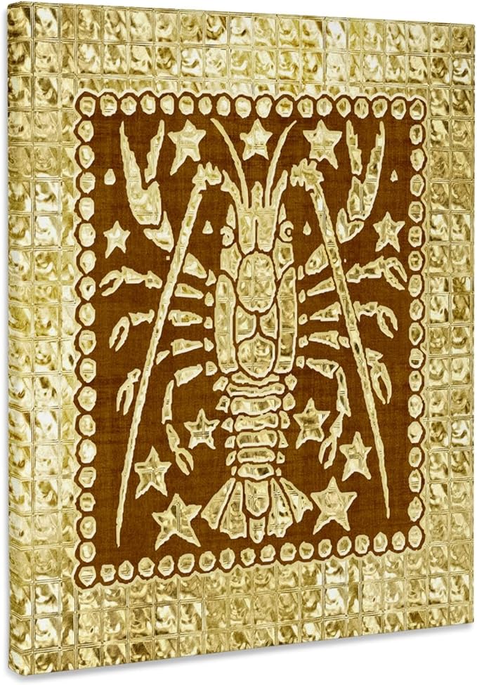 3dRose, Zodiacal Constellation, Scorpio, Gold and Brown Design, Museum Grade Canvas Wrap 11x14