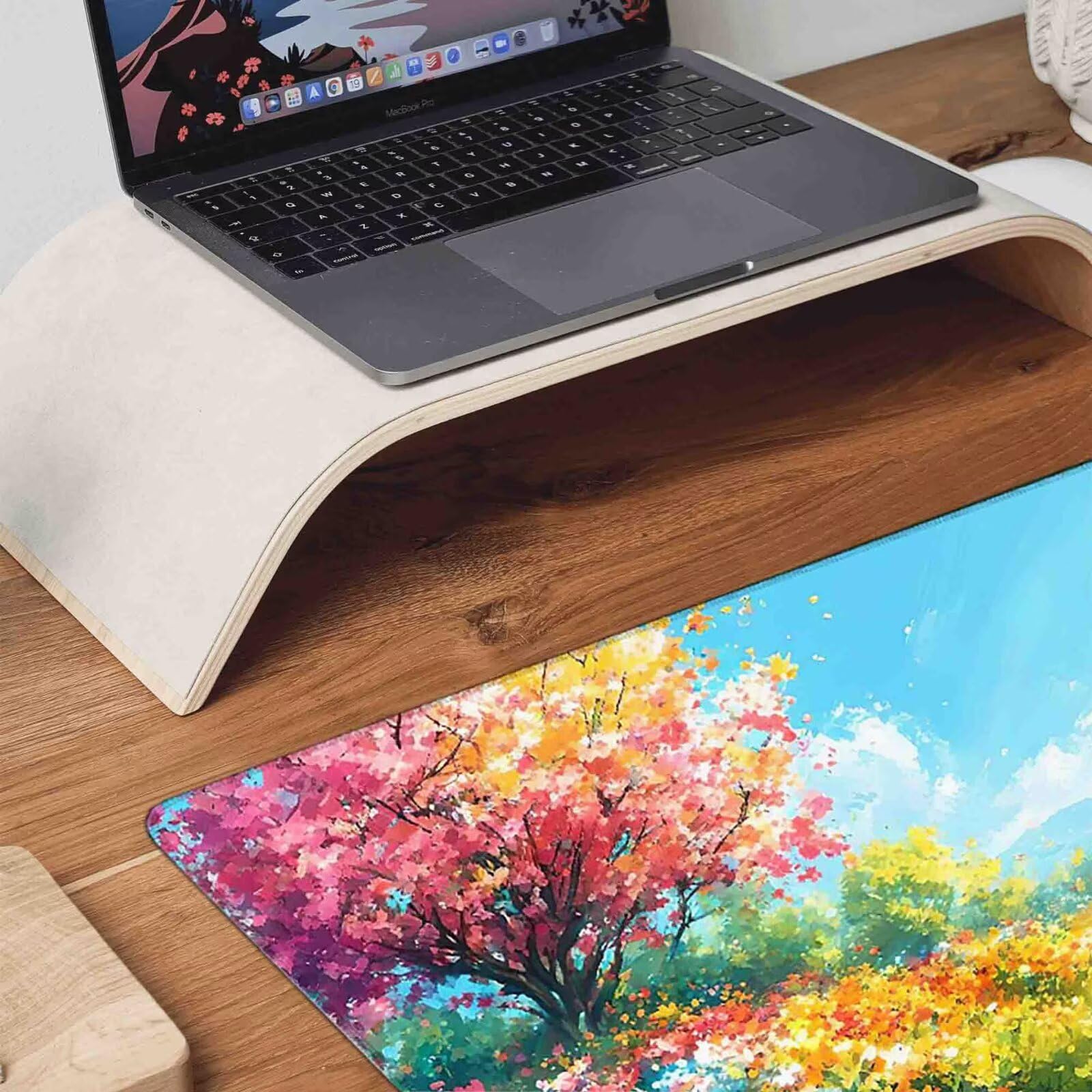 Podkładka pod mysz XXL 1000 x 500 mm różowa podkładka pod mysz z drzewem antypoślizgowa gumowa podkładka do gier, akcesoria biurowe, podkładka pod mysz o wysokiej precyzji i szybkości do komputera
