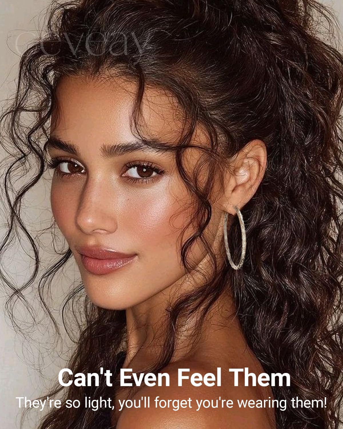 925 Sterling Silver Post Hoop Earrings Lightweight Twisted Hoop Earrings for Women Hypoallergenic Large Hoop Earrings 30/40/50MM - Image 2