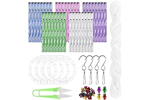 DIY Wind Chime Making Kit with 65 Pieces Colorful Wind Chime Tubes, Bells, and Hooks