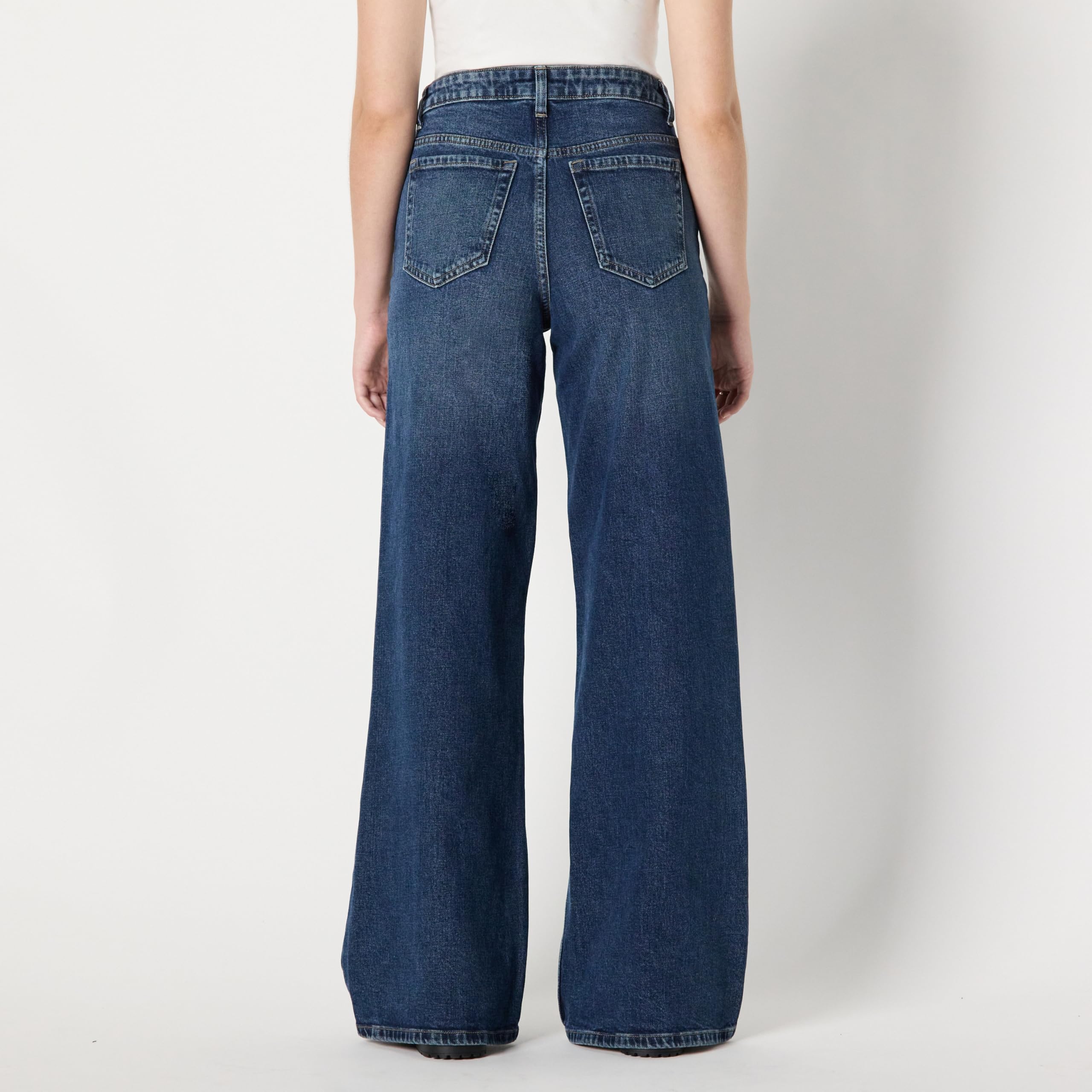 Amazon Essentials Vaqueros Tobilleros de Talle Alto y Pernera Ancha Mujer