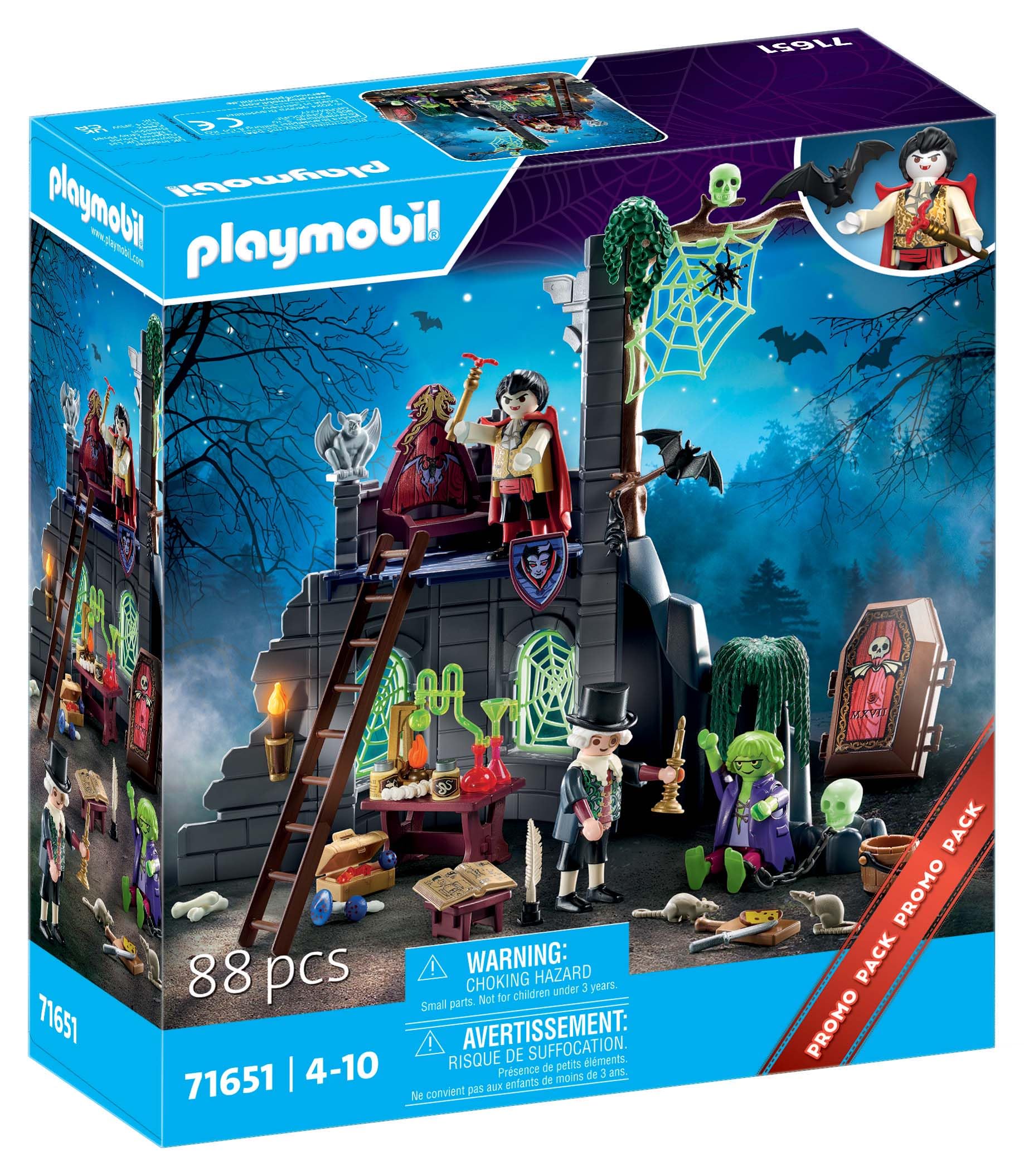PLAYMOBIL Novelmore - Fantôme Du Château Et Chevalier - Jeu D'aventure Avec Effet Lumineux - 71797 Set Aventure Chevalier