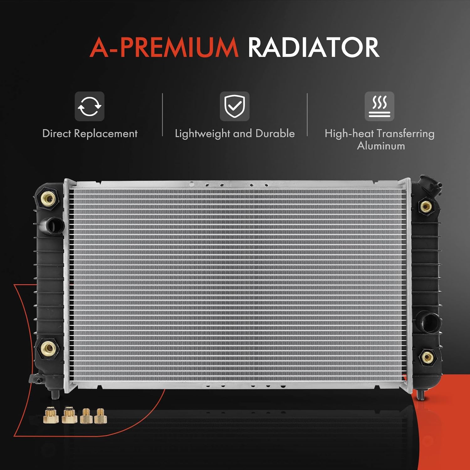A-Premium Engine Coolant Radiator Assembly with Oil Cooler Compatible with Chevrolet Blazer 1995, S10 1994-1995 & GMC Sonoma 1994-1995, Jimmy 1995, V6 4.3L, Automatic Trans.