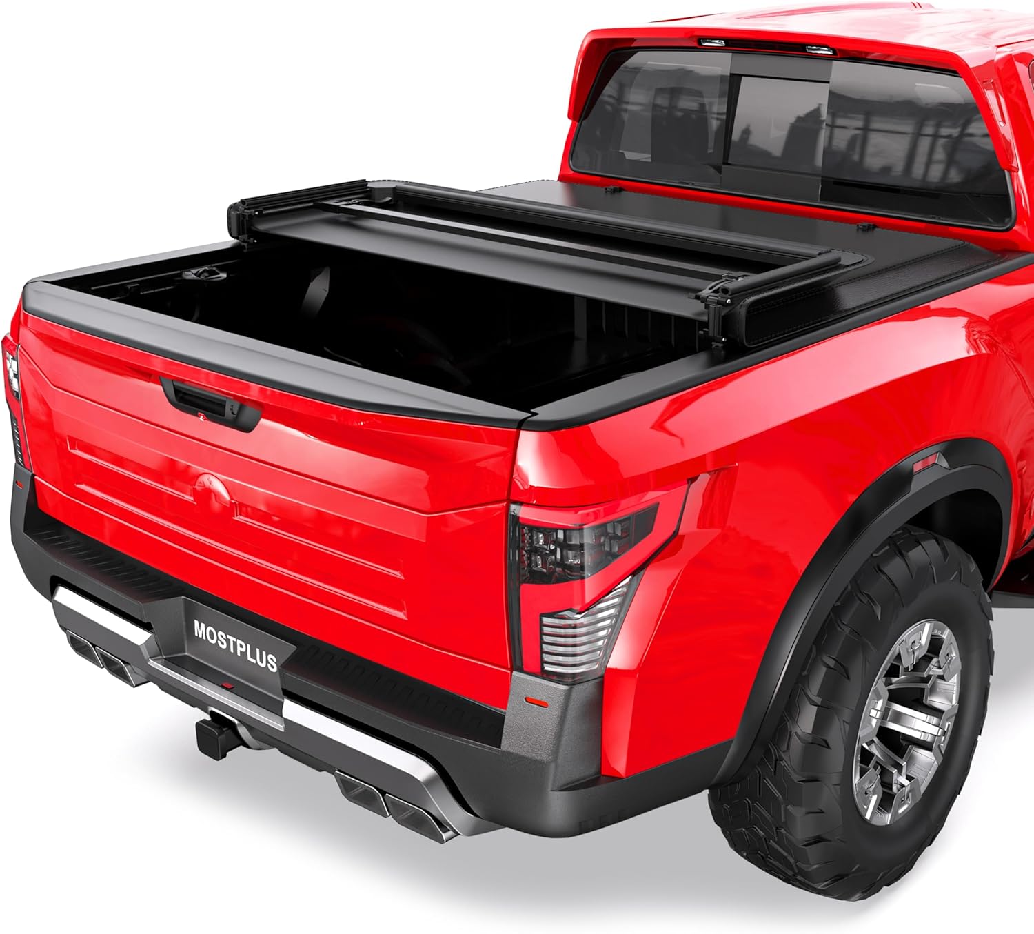MOSTPLUS 5FT Tri-Fold Hard Truck Bed Tonneau Cover On Top Compatible for 2005-2025 2026 Nissan Frontier 3 Fold Aluminum Bed Cover 60Inch