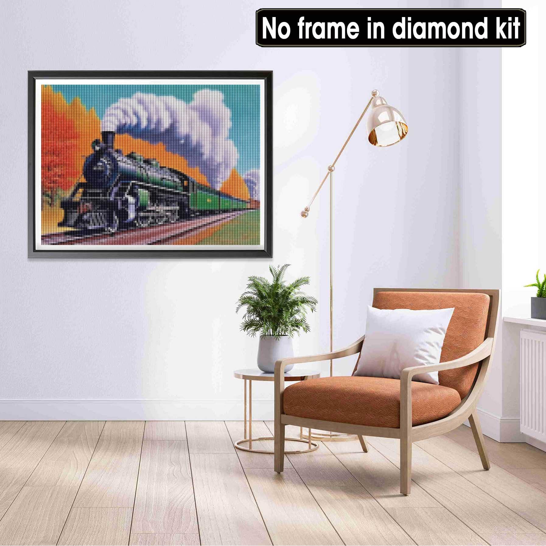 Kit Peinture Diamant 5D Train Lune – 30x40 Cm – DIY Adulte, Déco Murale, Activité Relaxante