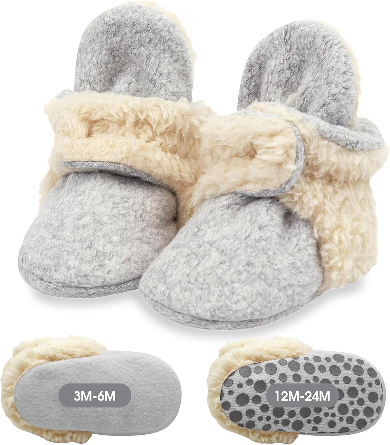 Zutano unisex-baby Cozie Fleece Baby Booties With Grippers