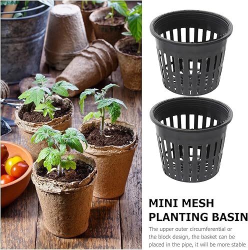 Miniatura 7 de NOLITOY Macetas de orquídeas para plantas de borde ancho, maceta hidropónica, macetas de red de 5 pulgadas para hidroponía, mini malla de plantación
