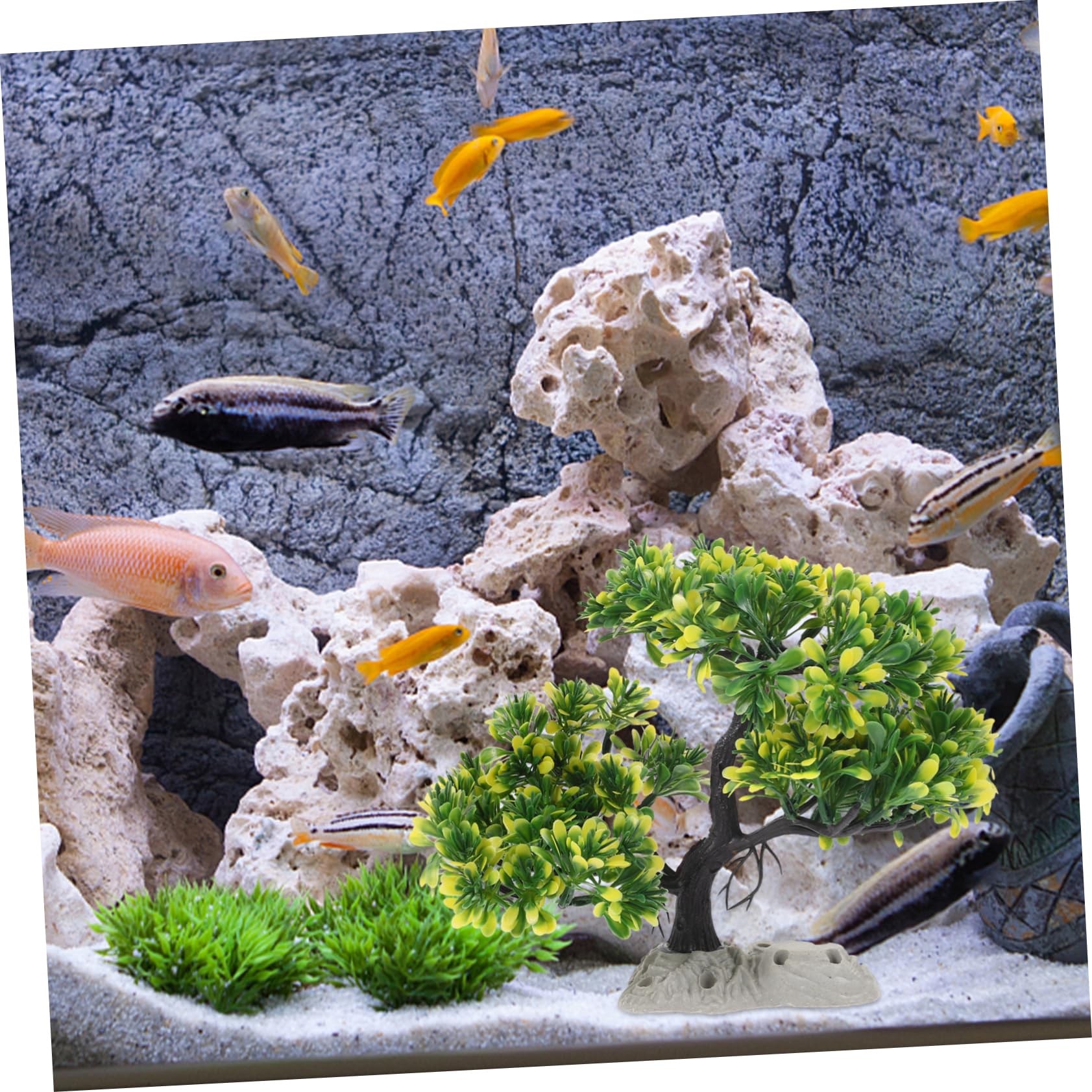 BESPORTBLE 3piezas Adorno Acuario Árbol De Pino Artificial para Decoración De Peceras Accesorios para Acuarios De Agua Dulce y Salada Fácil Instalación y Mantenimiento para Decorar El