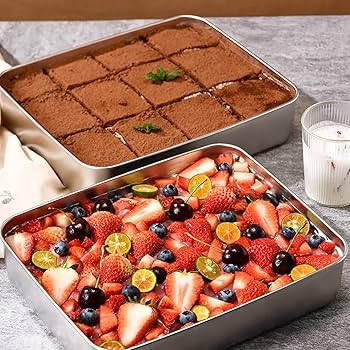 YOUNTHYE 4PCS Deep Stainless Steel Oven Tray Baking Tray Baking Sheet Pan for Oven, 23.7x17.8x4.7CM, Traybake Tin, Easy Clean & Dishwasher Safe : Buy Online at Best Price in KSA - Souq is now Amazon.sa: Home