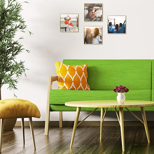 Vista 23 de Golden State Art - Marcos de fotos de metal de 8 x 10 pulgadas con paspartú para fotos de 5 x 7 - Juego de 4 portarretratos de aluminio de 8 x 10