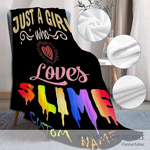 Miniatura 5 de Just A Girl Who Loves Slime - Manta suave de franela de felpa para mujer, regalos acogedores y peludos para ropa de cama, decoración de sofá,
