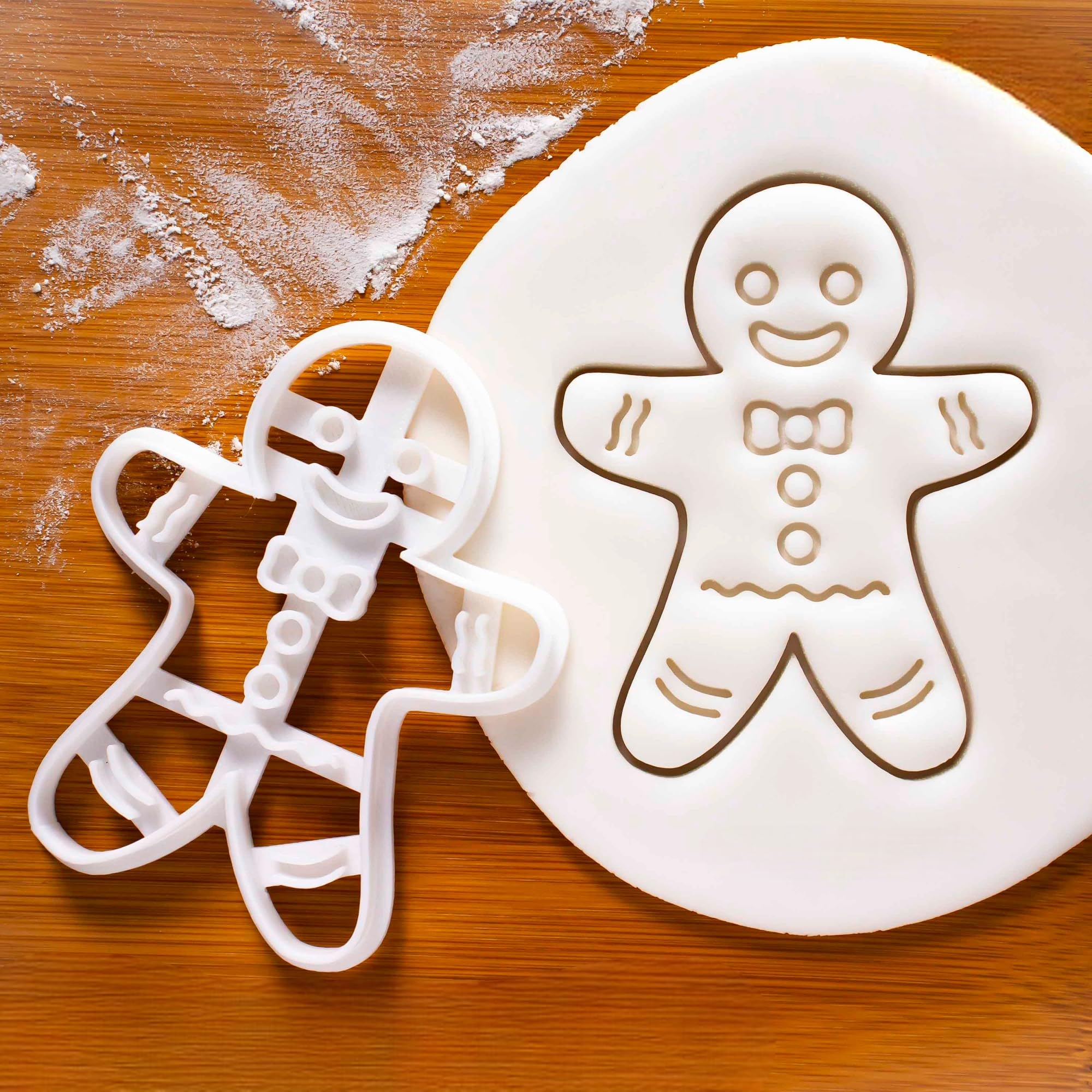 EROTNGO Happy Gingerbread Man Cookie Cutter | Fun and Cheerful Biscuit Cutter for Festive Holiday Treats | Perfect for Christmas Baking and Party Celebrations (ONLY ONE)