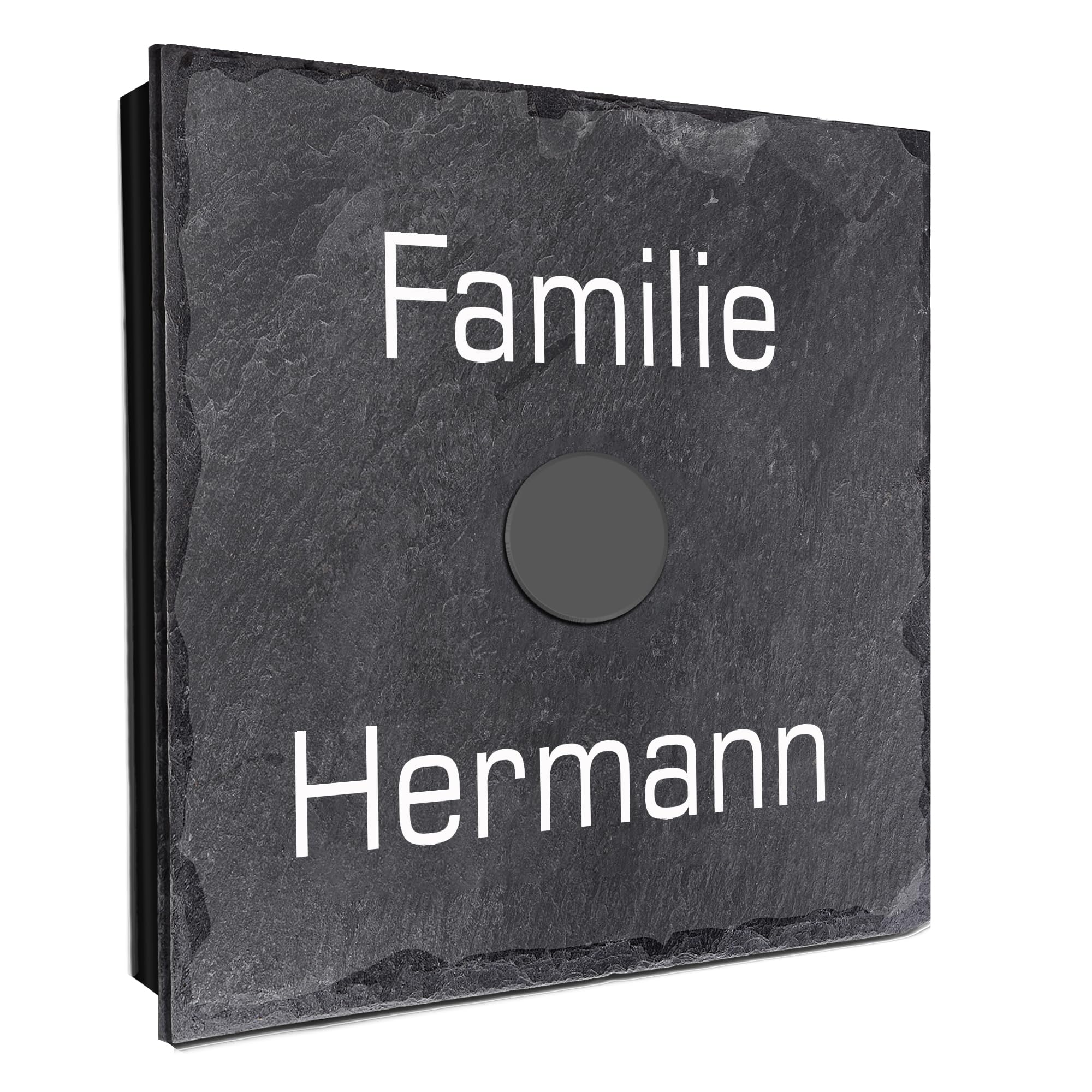 Funkklingel Schiefer kabellose Funkklingel Aufputz Flach 100 x 100 mm Funktürklingel mit Beschriftung