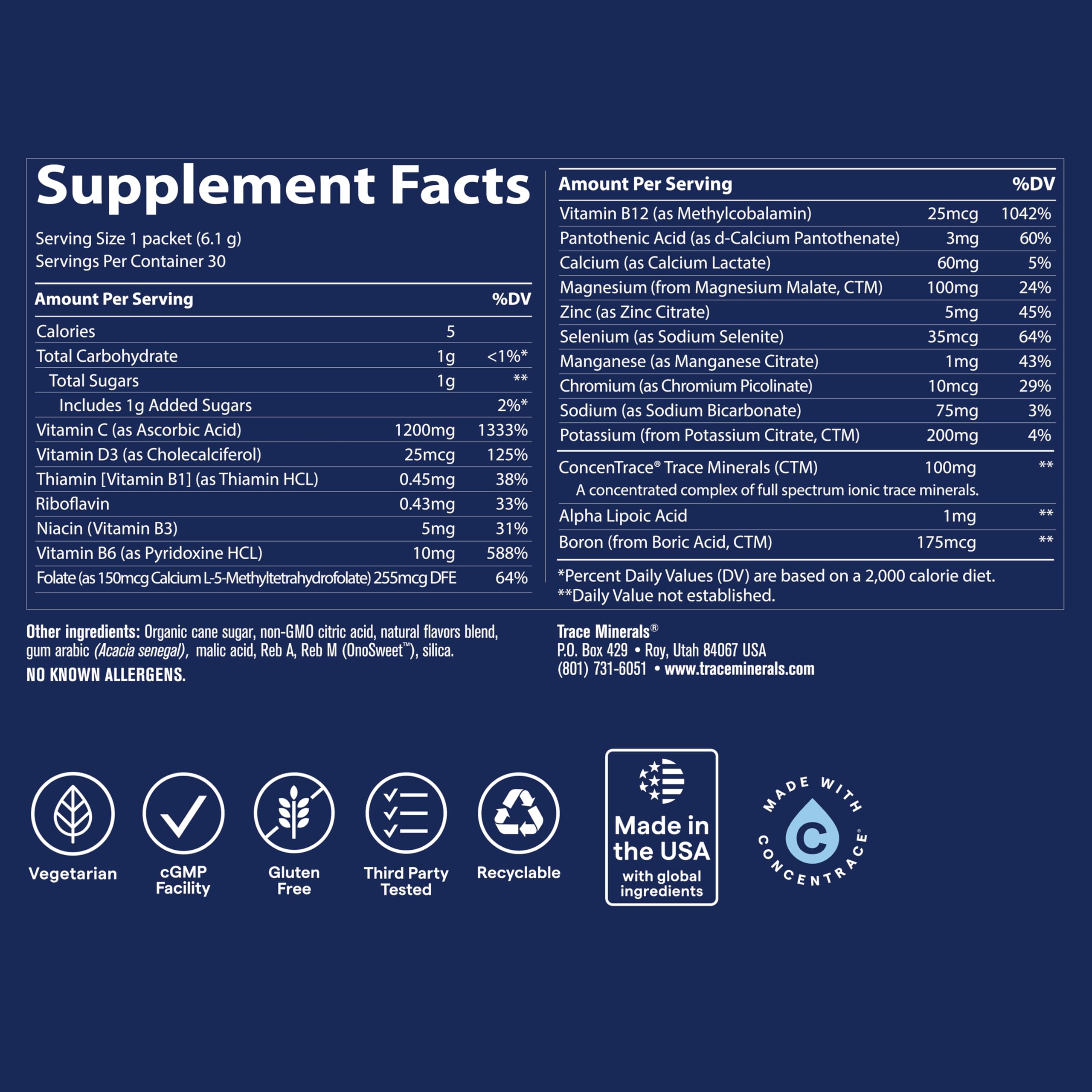Trace Minerals Power Pak Electrolyte Powder Packets, Lemon Lime, 30 Ct — Amazon image 3