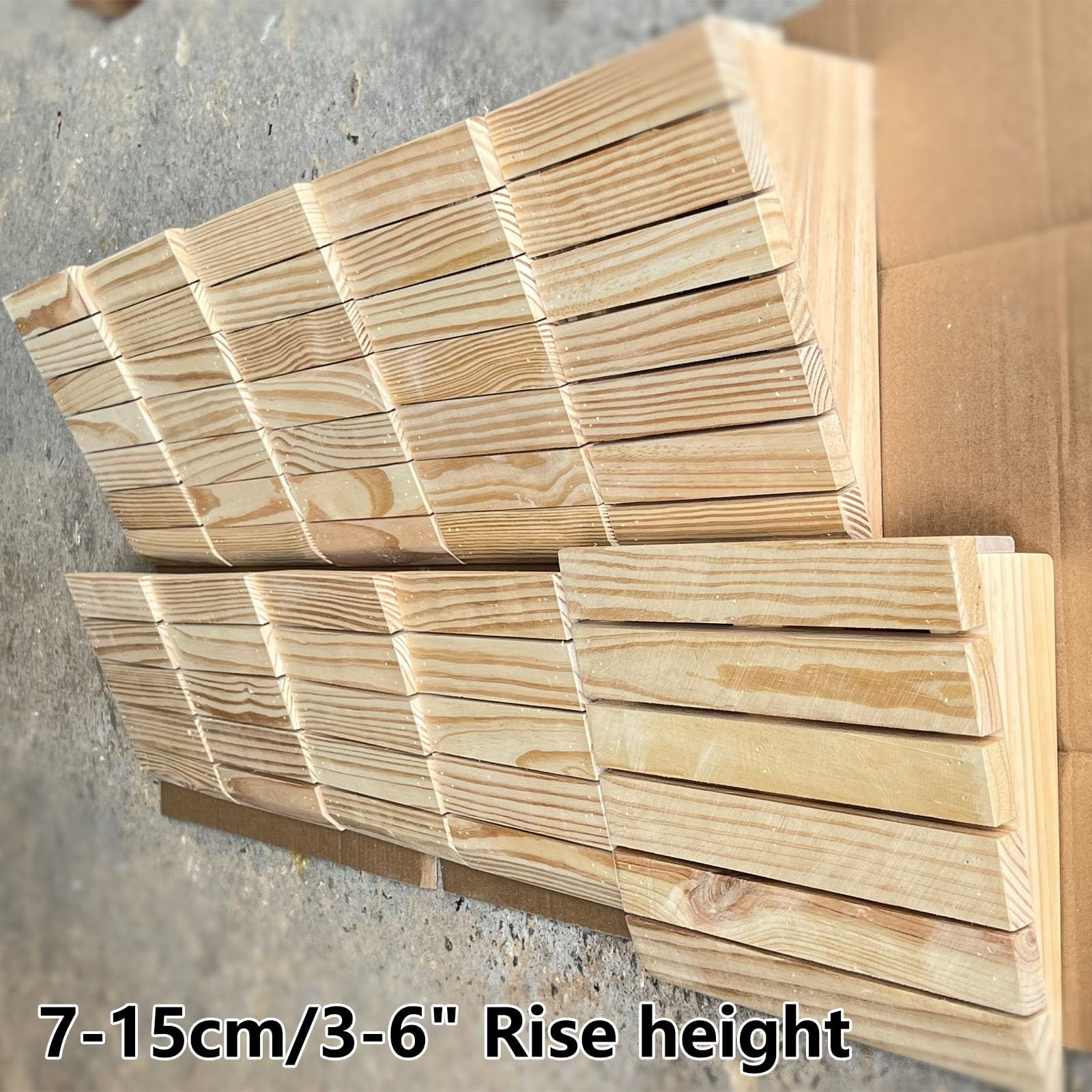 Genérico Rampa de Bordillo Antideslizante para Entrada/escalones, Rampa de Umbral de Madera 7-15cm Alto Rampa de Acceso para Sillas de Ruedas, Carrito, Andador, Scooter, Coche(LxWxH: 30x25.8x7cm)