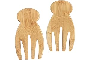 Totally Bamboo Set of 2 Salad Hands, Bamboo Wood Salad Servers