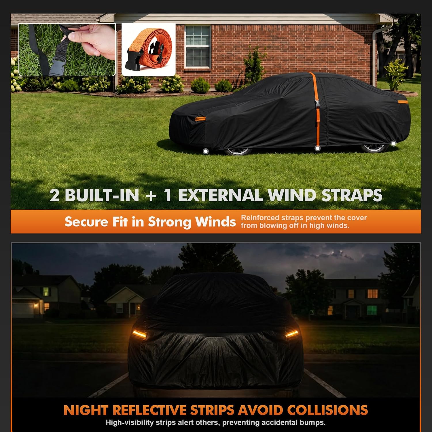 Chevrolet Camaro Gen1–Gen6（1966-2023） Car Cover Waterproof All Weather with Windshield Sun Shade Breathable Vents, Heavy Duty Ultra Sun Rain Snow Dust UV Resistant & Sun-Proof (Gift with Towel)