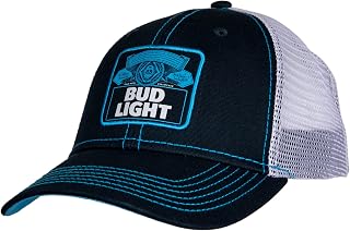 Bud Light Bottle Crest Cotton Twill Mesh Back Snapback Hat