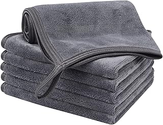 KinHwa Serviette Visage Démaquillante Réutilisable Microfibre Décapant Lavable Débarbouillette Ultra-douce 30cm x 30cm 6 Pack Gris