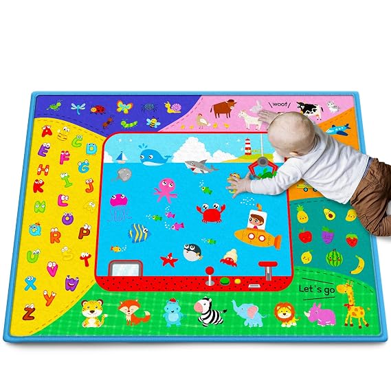 Soft Baby Play Mat for Floor,5844 Foldable Fabric Baby Crawling Mat Rug