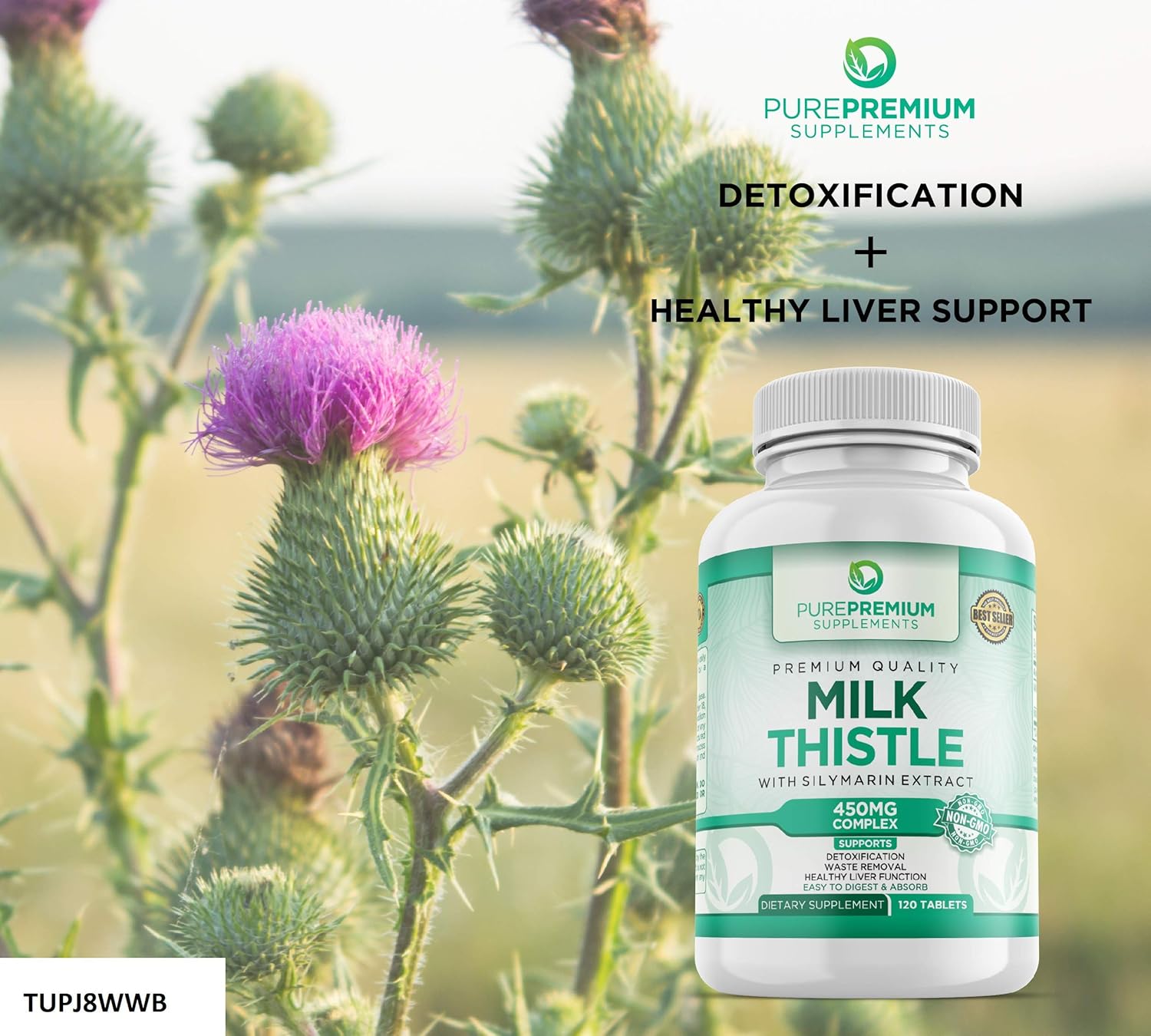 Premium Milk Thistle Extract by PurePremium (Non-GMO) Super-Concentrated Liver Support. Plus Immune Support with Silymarin Extract. : Health & Household