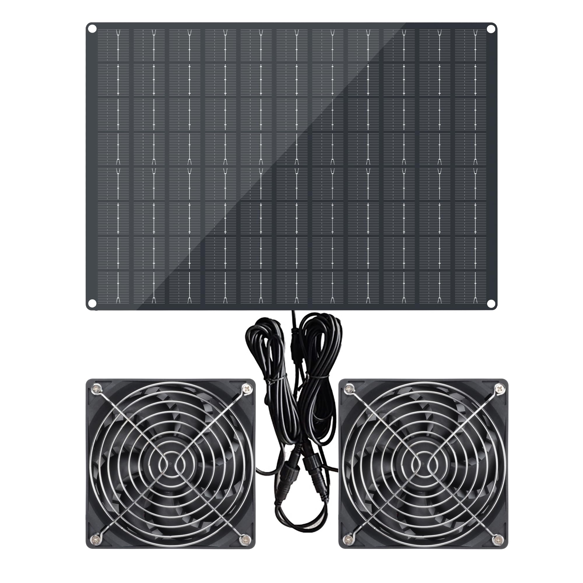 Ventilateur solaire monocristallin 15W étanche avec câble interrupteur marche arrêt