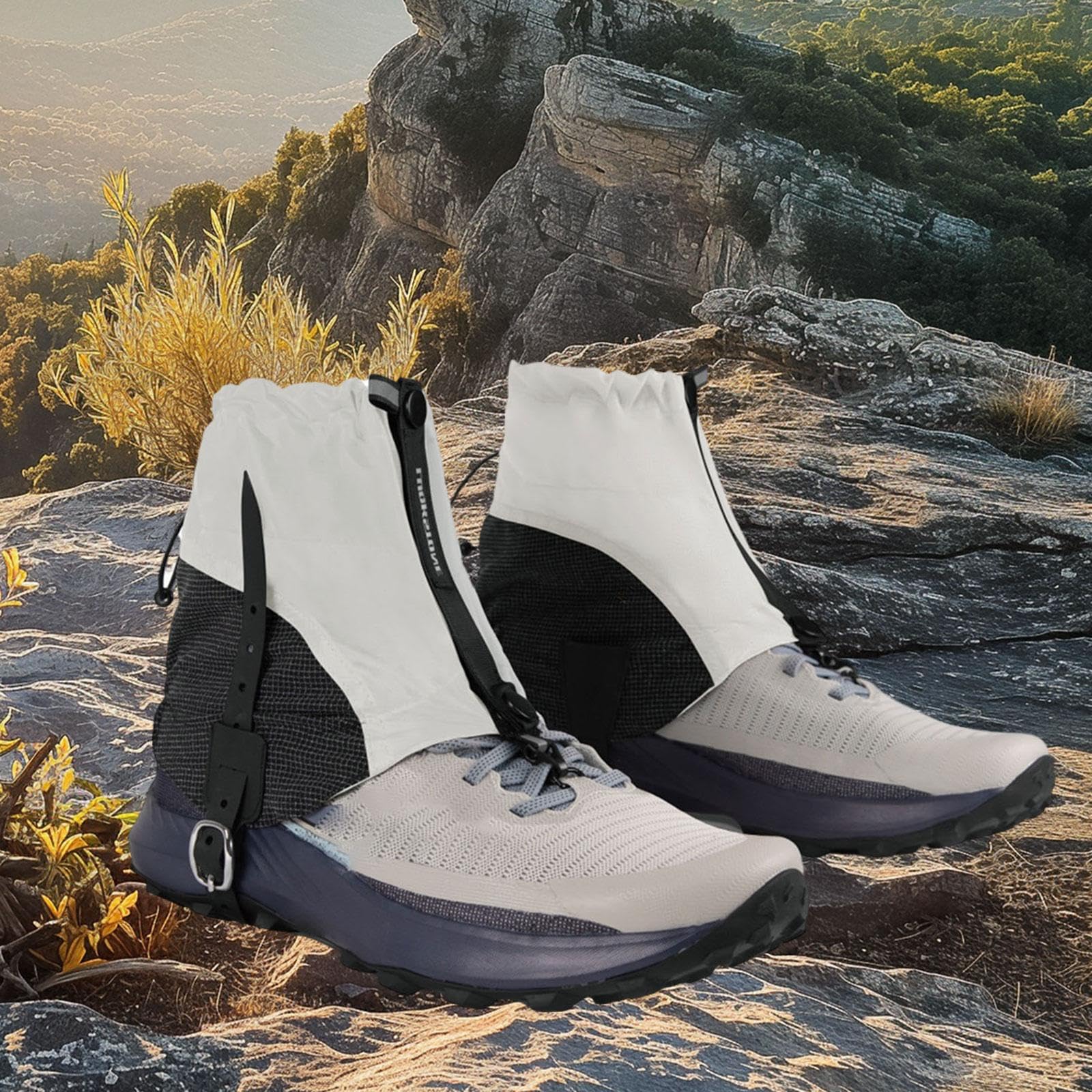 1 Par Polainas Outdoor Tobillo Bajo Impermeables Protectoras Ligeras Antidesgarro con Gancho para Cordones Adecuadas para Correr Senderismo Esquí