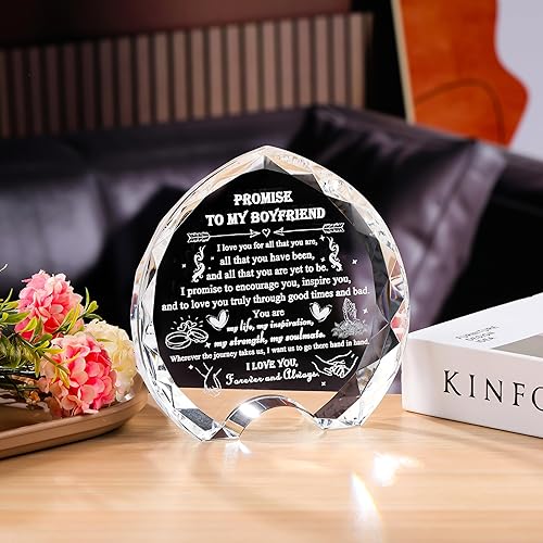 Miniatura 40 de Regalos únicos para novia de novio – Regalos de corazón de cristal, regalos personalizados para mi novia que lo tiene todo – Cumpleaños