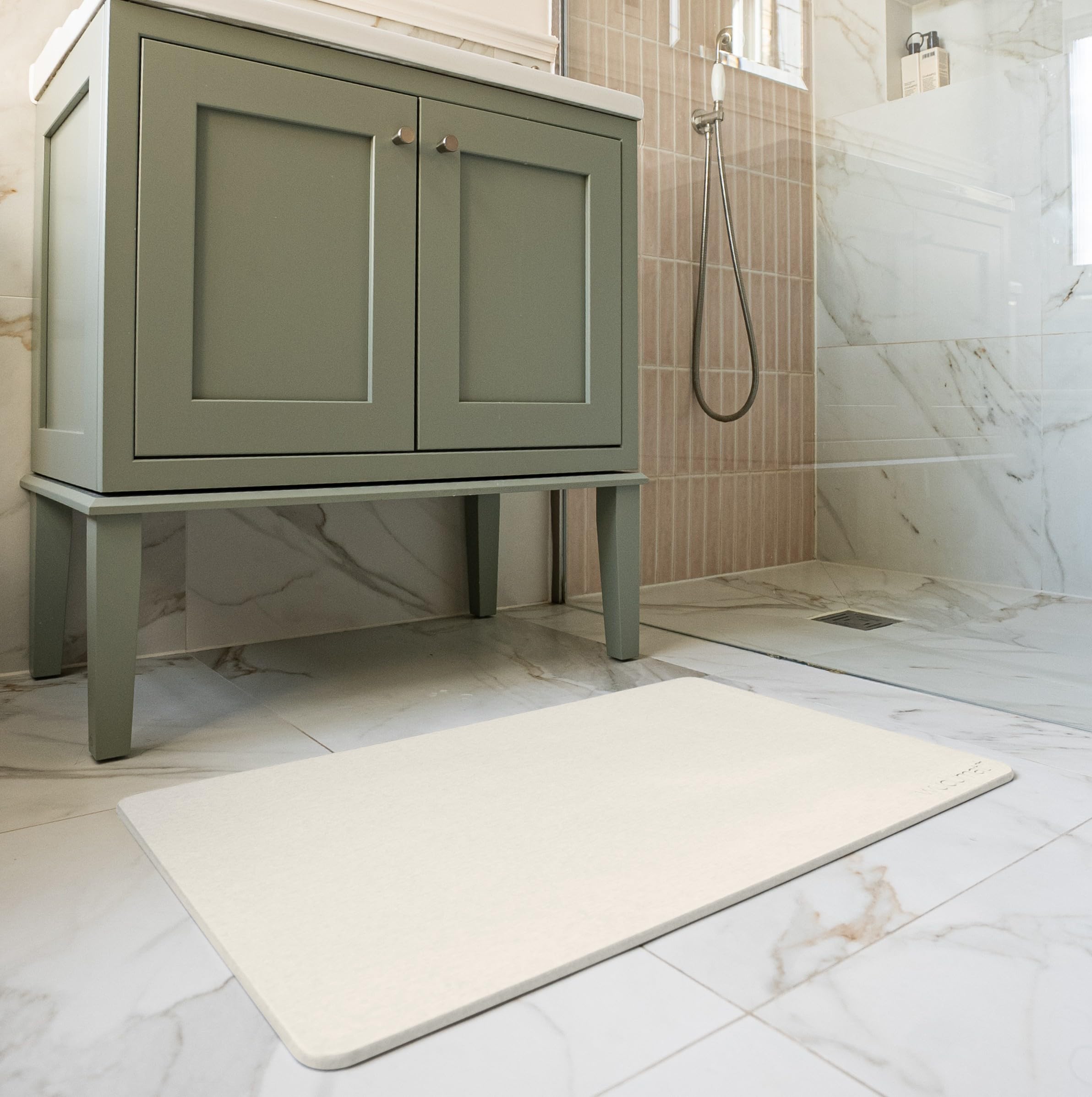 Wudumat Gen 2 Stone Bath Mat | Quick Dry | Diatomaceous Earth Bathroom Floor Mat | Non-Slip Wudu Mat | Anti-Mould & Anti-Bacterial | Naturally Hygienic | Easy Clean | Absorbent Diatomite Shower Mat